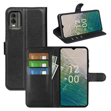 Nokia C32      Pu Wallet Case    [Black]