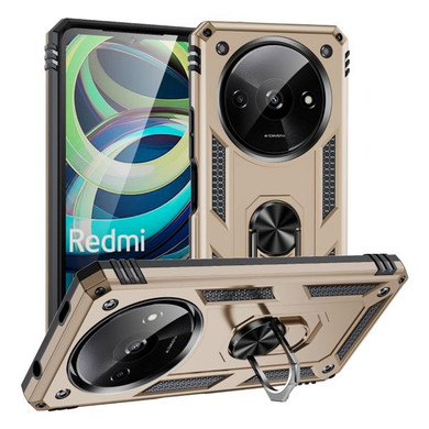 Xiaomi Redmi A3      Military Armour Ring Case    [Gold]