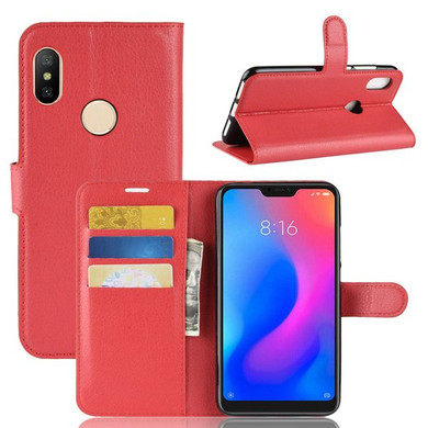 Xiaomi Redmi Note 6 Pro      Pu Wallet Case    [Red]