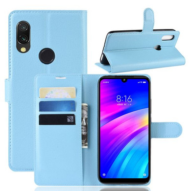 Xiaomi Redmi 7      Pu Wallet Case    [Lightblue]