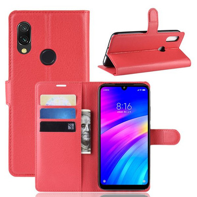 Xiaomi Redmi 7      Pu Wallet Case    [Red]
