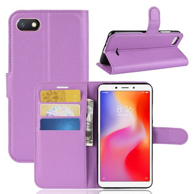 Xiaomi Redmi 6A      Pu Wallet Case    [Purple]