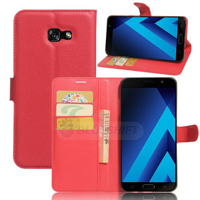 Galaxy A7 2017      Pu Wallet Case    [Red]