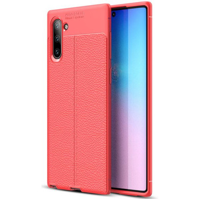 Samsung Galaxy Note 10      Leather Texture Case    Red