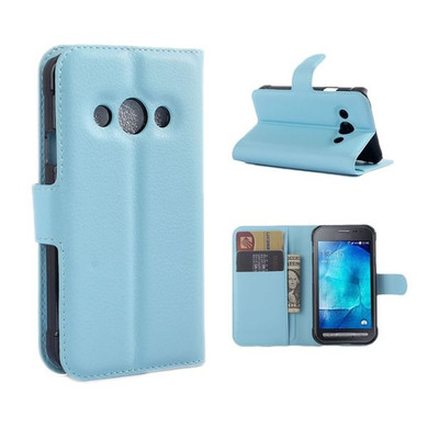 Galaxy Xcover 3      Pu Wallet Case    [Lightblue]