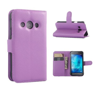 Galaxy Xcover 3      Pu Wallet Case    [Purple]