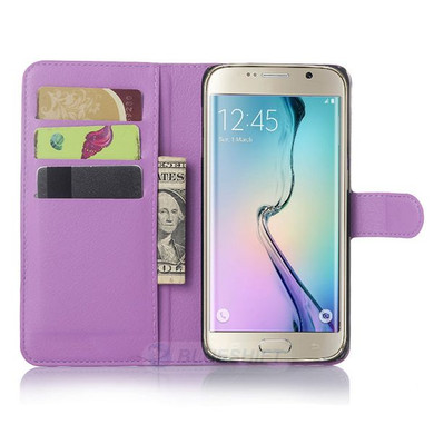 Galaxy S6 Edge Plus      Pu Wallet Case    [Purple]