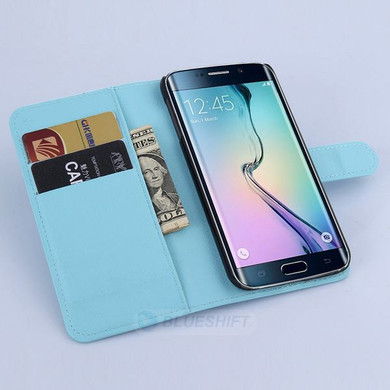 Galaxy S6 Edge      Pu Wallet Case    [Lightblue]