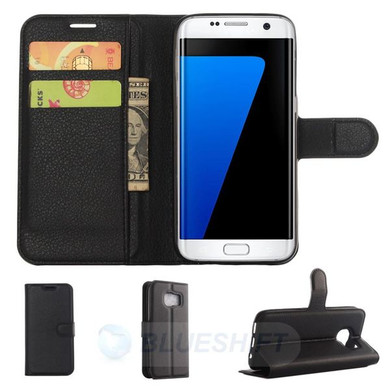 Galaxy S7 Edge      Pu Wallet Case    [Black]