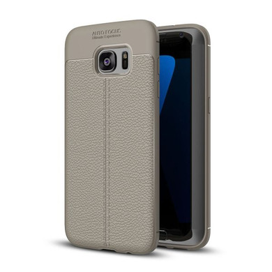 Samsung Galaxy S7 Edge      Leather Texture Case    Grey