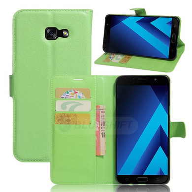 Galaxy A7 2017      Pu Wallet Case    [Green]