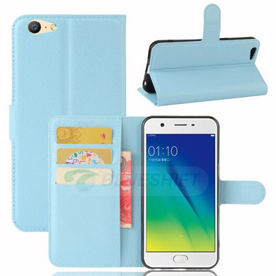 Oppo A39/A57      Pu Wallet Case    [Lightblue]
