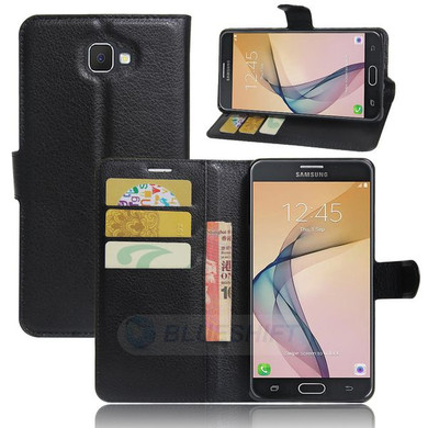 Galaxy J7 Prime      Pu Wallet Case    [Black]