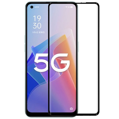 OPPO A96 4G Case Premium Full Cover Glass Screen Protector Black