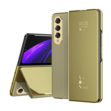 Samsung Galaxy Z Fold3 5G      PU Leather Case    Gold