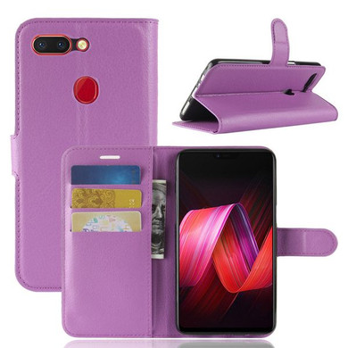 Oppo R15      Pu Wallet Case    [Purple]