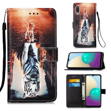 Samsung Galaxy A02      Designer PU Case      Cat&Tiger