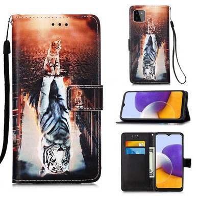 Samsung Galaxy A22 5G      Designer PU Case      Cat&Tiger