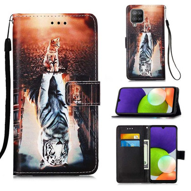 Samsung Galaxy A22 4G      Designer PU Case      Cat&Tiger