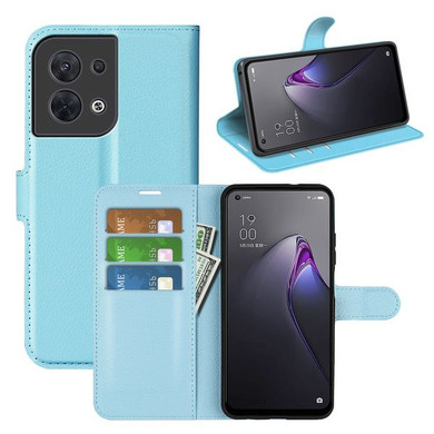 Oppo Reno8 5G      Pu Wallet Case    [Lightblue]