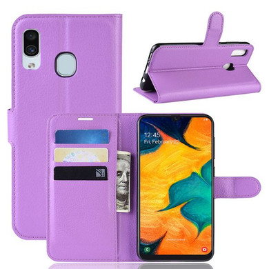 Galaxy A20/A30      Pu Wallet Case    [Purple]