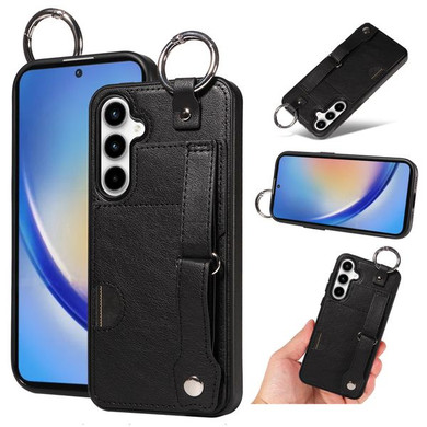Samsung Galaxy A35 5G      Hand Strap PU Card Case    Black