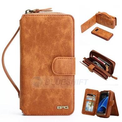 Samsung Galaxy S7      Deluxe Zipper Case    Brown