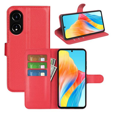 Oppo A58 4G      Pu Wallet Case    [Red]