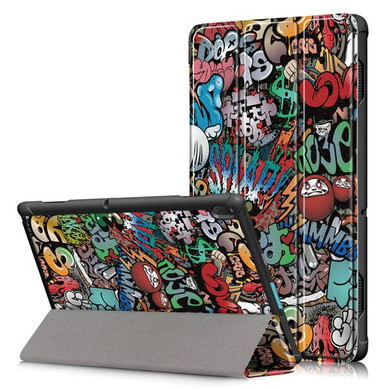 Lenovo Tab E10 TB-X104F Designer Tri-Fold Case Graffiti