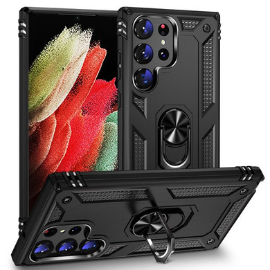Samsung Galaxy S23 Ultra      Military Armour Ring Case    Black