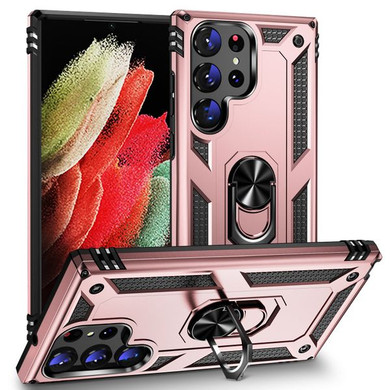 Samsung Galaxy S23 Ultra      Military Armour Ring Case    RoseGold