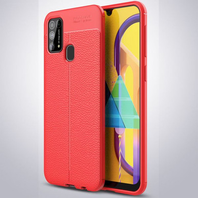 Samsung Galaxy M31      Leather Texture Case    Red
