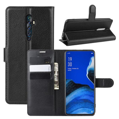 Oppo Reno2 Z      Pu Wallet Case    [Black]