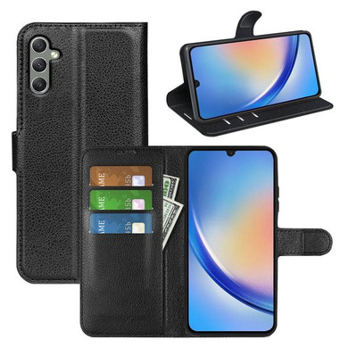 Galaxy A24 4G      Pu Wallet Case    [Black]