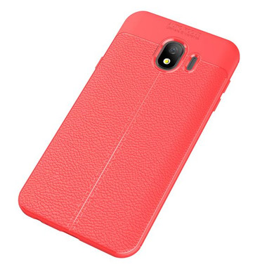Samsung Galaxy J4      Leather Texture Case    Red