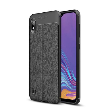 Samsung Galaxy A10      Leather Texture Case    Black