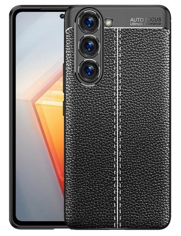 Samsung Galaxy S23      Leather Texture Case    Black