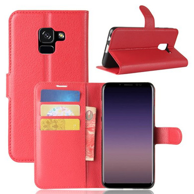 Galaxy A8 2018      Pu Wallet Case    [Red]