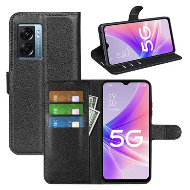 Oppo A77 5G      Pu Wallet Case    [Black]