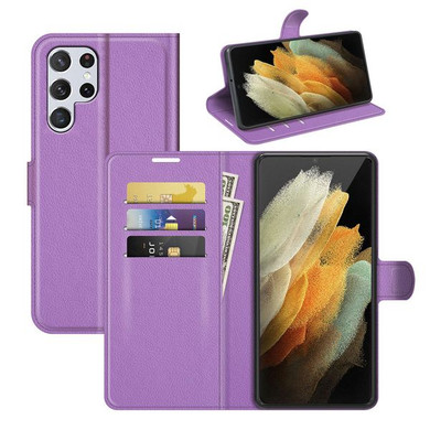 Galaxy S22 Ultra      Pu Wallet Case    [Purple]