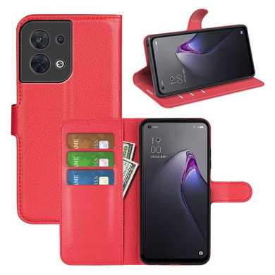 Oppo Reno8 5G      Pu Wallet Case    [Red]