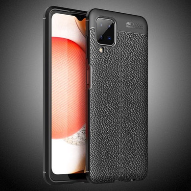 Samsung Galaxy A12      Leather Texture Case    Black