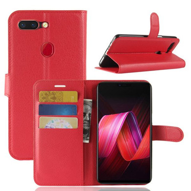 Oppo R15      Pu Wallet Case    [Red]