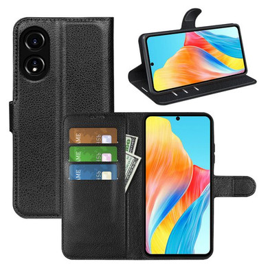 Oppo A58 4G      Pu Wallet Case    [Black]