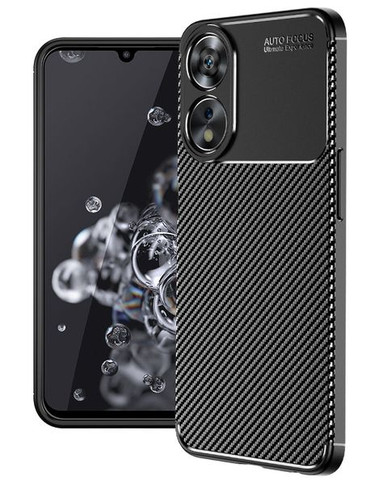 OPPO A78 5G Carbon Fibre Case Black