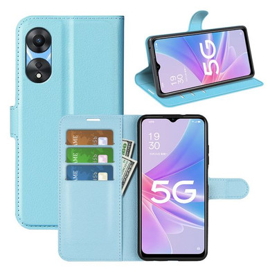 Oppo A78 5G      Pu Wallet Case    [Lightblue]