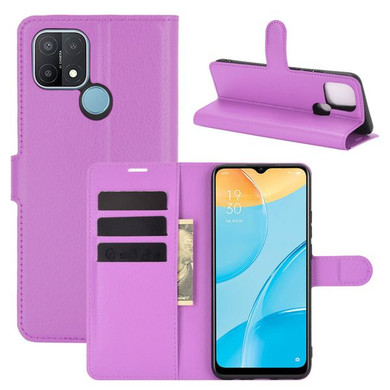 Oppo A15      Pu Wallet Case    [Purple]