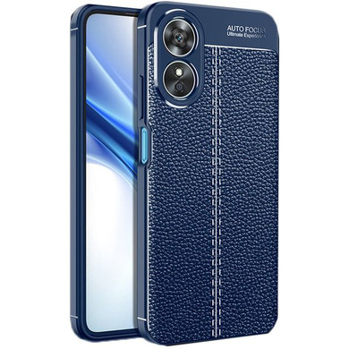 OPPO A17 Leather Texture Case Navy