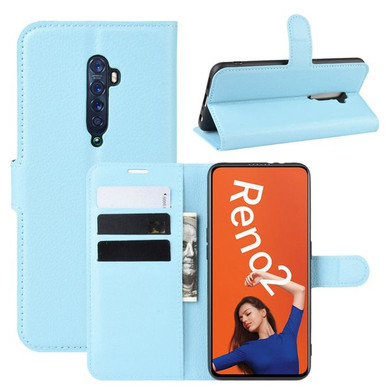Oppo Reno2      Pu Wallet Case    [Lightblue]