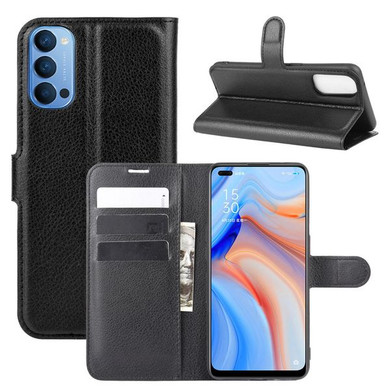 Oppo Reno4 5G      Pu Wallet Case    [Black]